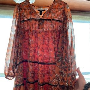 orange dress from forever. 21 Size is small.